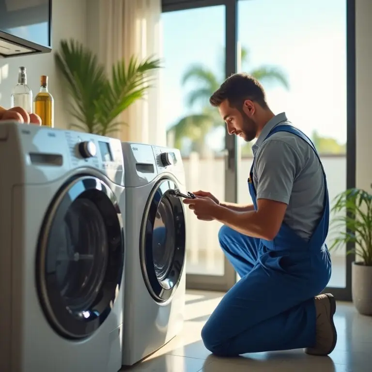 Flux Dev A professional appliance repair technician in uniform 1 2